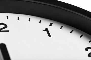 Simple classic black and white round wall clock