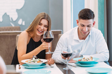 Beautiful couple in a restaurant