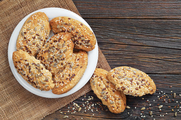 Oat biscuits with seeds