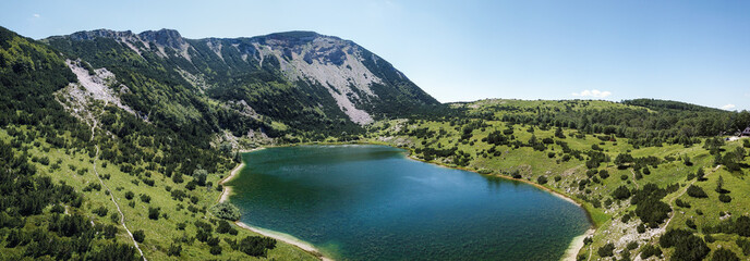 Šator Mountain (Šator planina) is in the Dinaric Alps, Bosnia and Herzegovina. Just below the peak, the Šator Lake (Šatorsko jezero) is positioned.