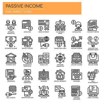 Passive Income , Thin Line and Pixel Perfect Icons