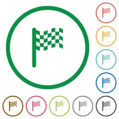 Race flag flat icons with outlines