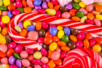Texture of the different candies for background