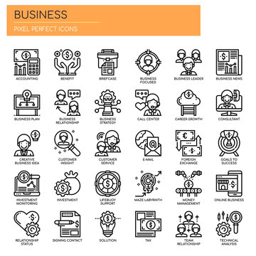 Business Elements , Thin Line and Pixel Perfect Icons