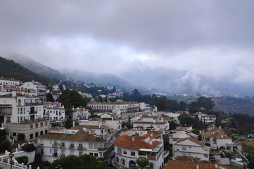 Fototapeta na wymiar fog in the mountains Spanish village