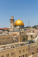 Fototapeta na wymiar Dome of the Rock and minaret in Jerusalem