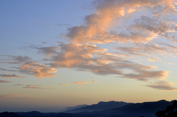 sunset in the mountains