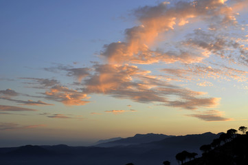 sunset in the mountains