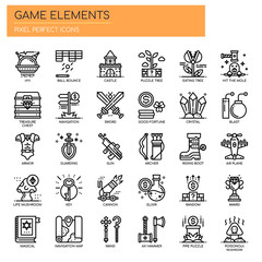 Game Elements , Thin Line and Pixel Perfect Icons © Eucalyp