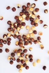 close up of  hazelnut isolated on white background