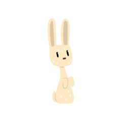 White little rabbit cartoon character vector Illustration on a white background