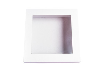 Isolated carton box with transparent cover