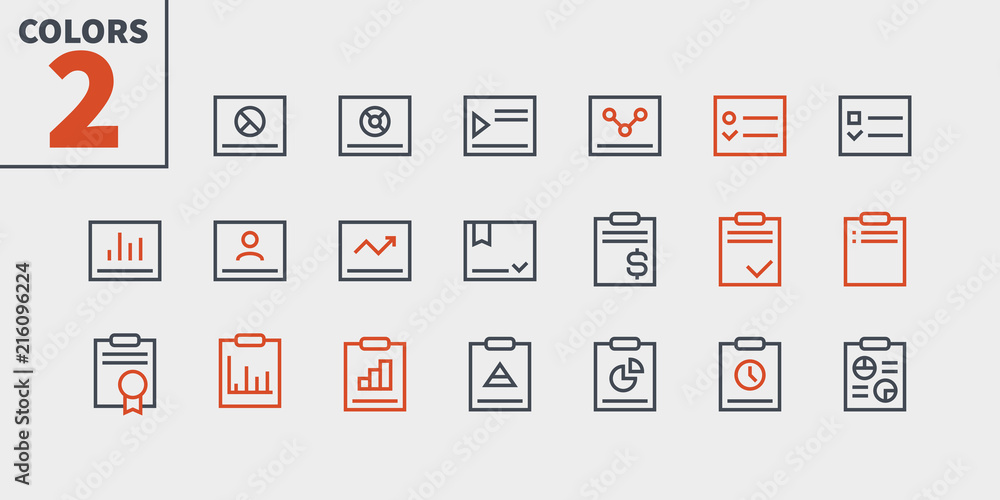 Poster report ui pixel perfect well-crafted vector thin line icons 48x48 ready for 24x24 grid for web graph