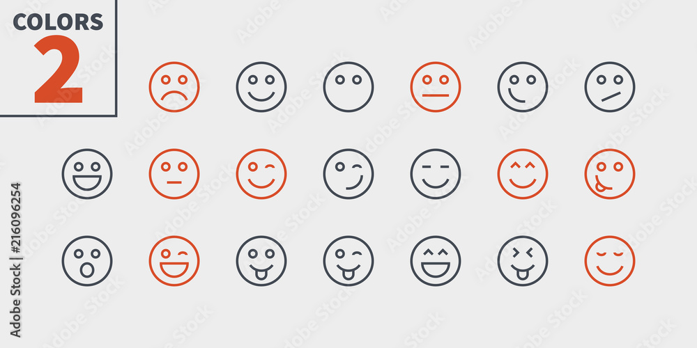 Aufkleber emotions ui pixel perfect well-crafted vector thin line icons 48x48 ready for 24x24 grid for web gra