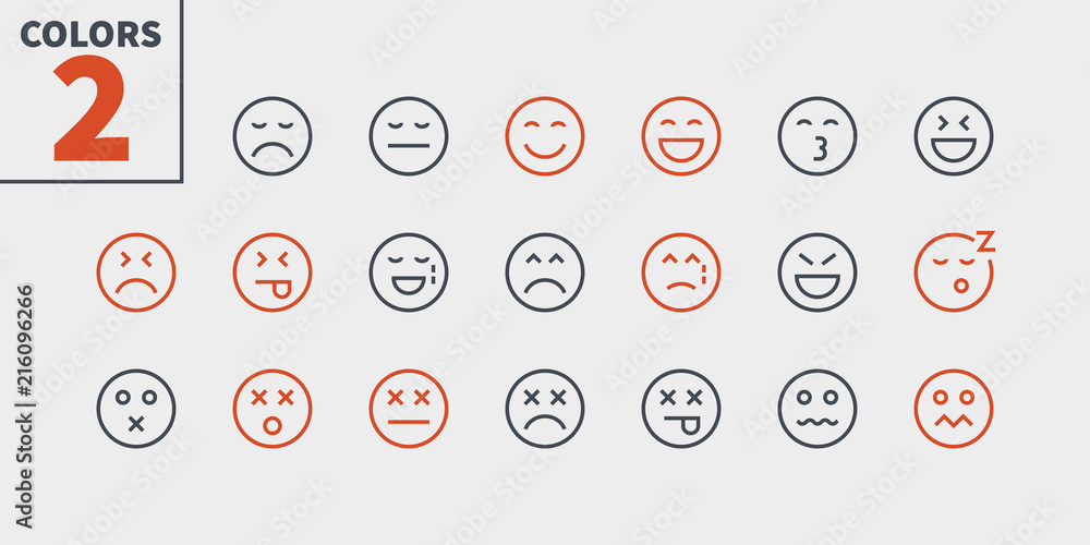 Aufkleber emotions ui pixel perfect well-crafted vector thin line icons 48x48 ready for 24x24 grid for web gra