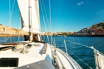 Sailing on a boat on the river Douro in Porto, Portugal © David
