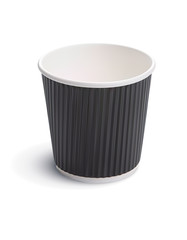 Paper coffee cup. Vector 3d illustration