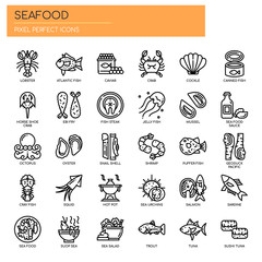Seafood , Thin Line and Pixel Perfect Icons