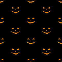 Set of scary faces Halloween pumpkins