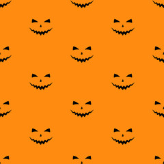 Set of scary faces Halloween pumpkins