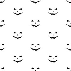 Set of scary faces Halloween pumpkins