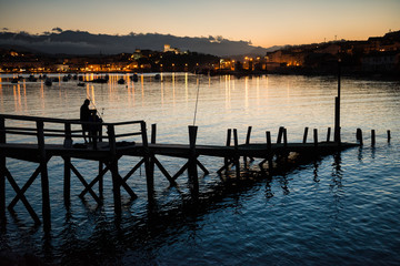 Father and son fishing