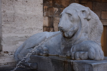Fototapeta na wymiar Rome, Moses fountain, view, details, architectures.