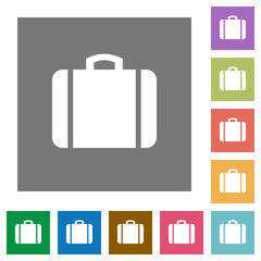 Suitcase square flat icons