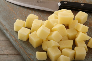 preparing fresh potatoes