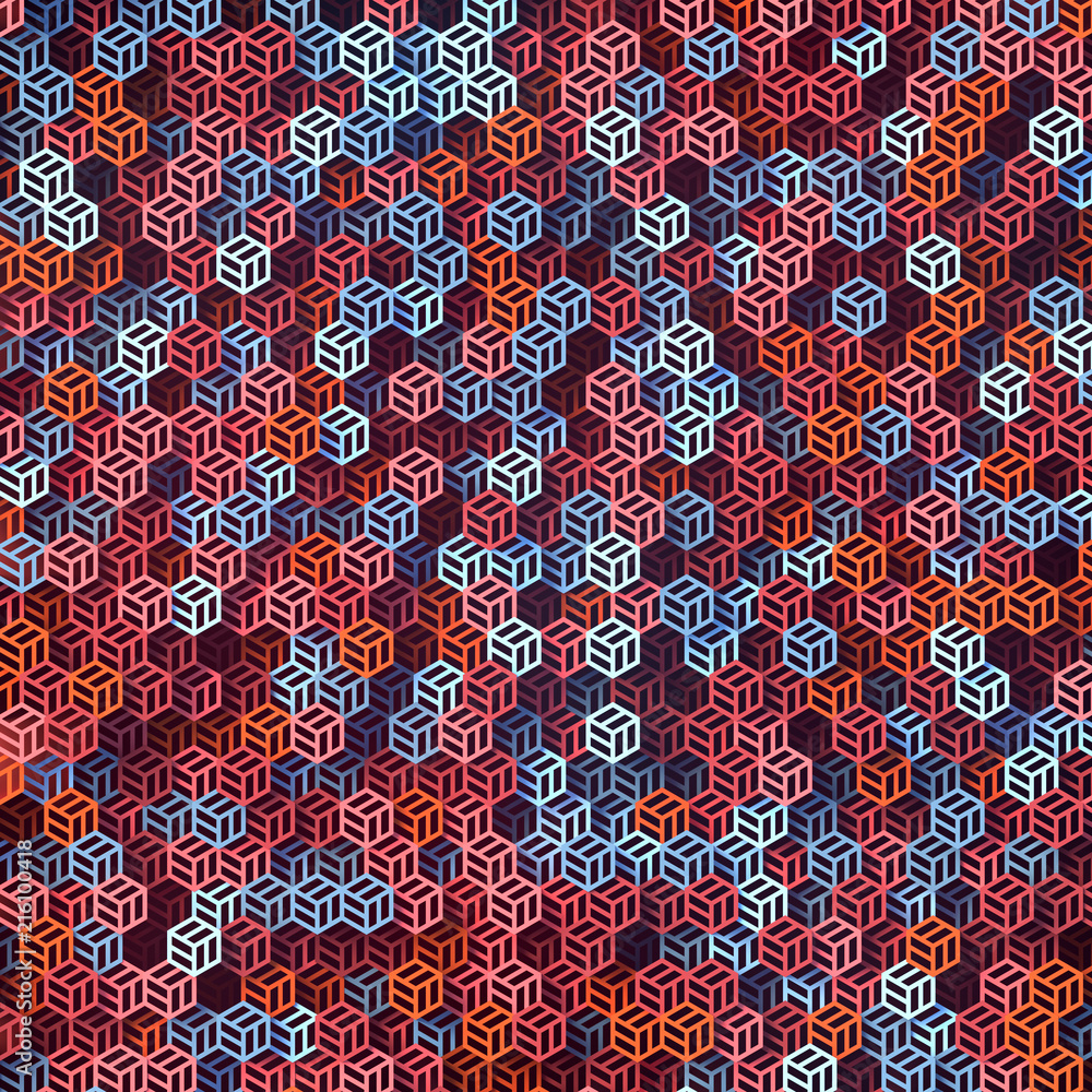 Aufkleber Multicolored abstract surface pattern. 3d rendering