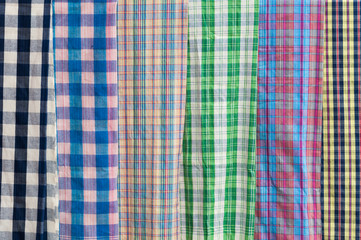 Colourful hanging hand weaved cotton clothes