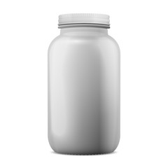 White Plastic Matte Pills Bottle Mockup