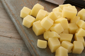 preparing fresh potatoes