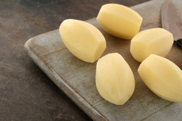 preparing fresh potatoes