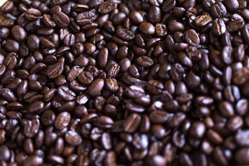 Background coffee beans, selective focus