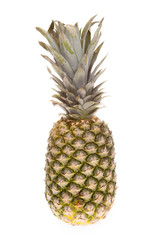 Pineapple on white background in studio isolated. Exotic summer refreshment