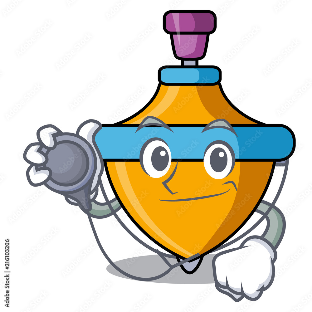 Poster Doctor spinning top character cartoon