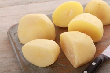 preparing fresh potatoes