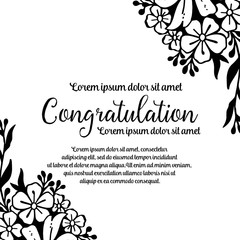 Floral congratulation card template collection vector illustration