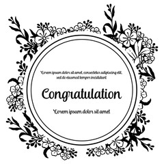 Floral congratulation card template collection vector illustration