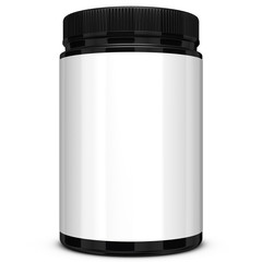 Realistic 3D bottle rendering mockup on white background.3D Rendering