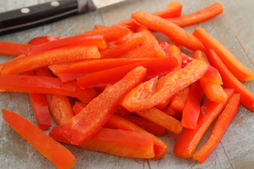 preparing fresh peppers
