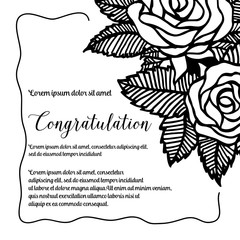 Congratulation card floral hand draw vector illustration