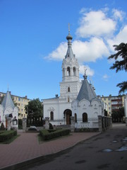 White Orthodox Church in the landscape