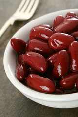 red kidney beans in white dish