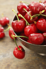 fresh red cherries