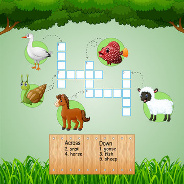 Animal farm crossword puzzles for kids games