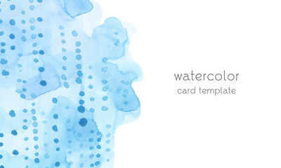 banner template ethnic ornament with blue watercolor splatter.