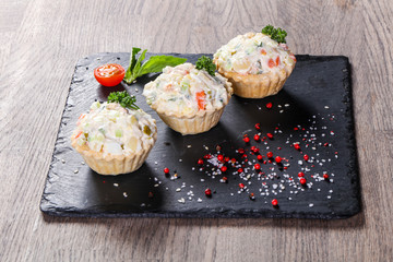 Russian salad canape