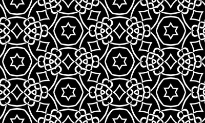 Abstract seamless black and white pattern